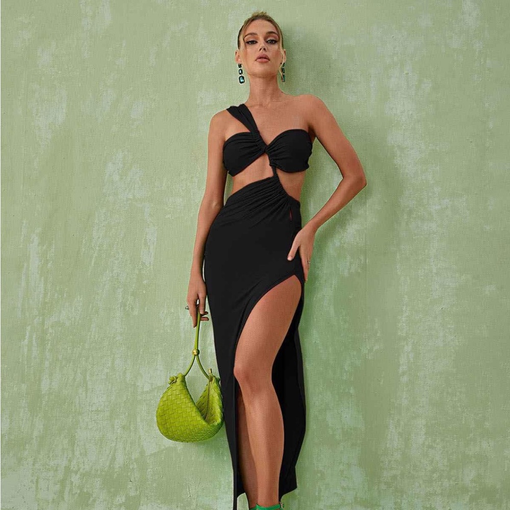 Mew Mew Bernice one shoulder cut out dress